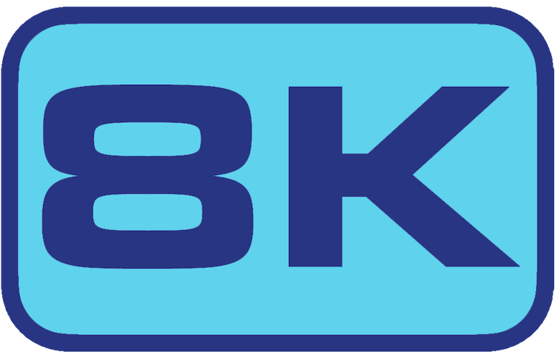 8K-icoon voor streamingkwaliteit in 4K en 8K