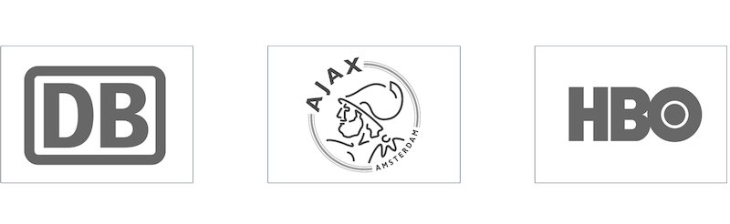 Klantlogo's van Deutsche Bahn, Ajax en HBO