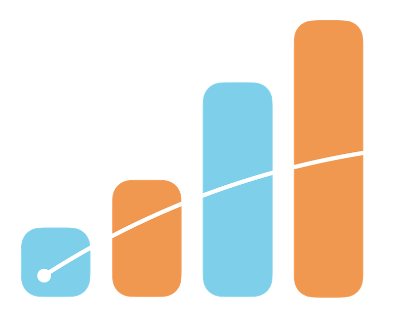 Staafdiagram met een stijgende curve die goedkoop streamingverkeer illustreert