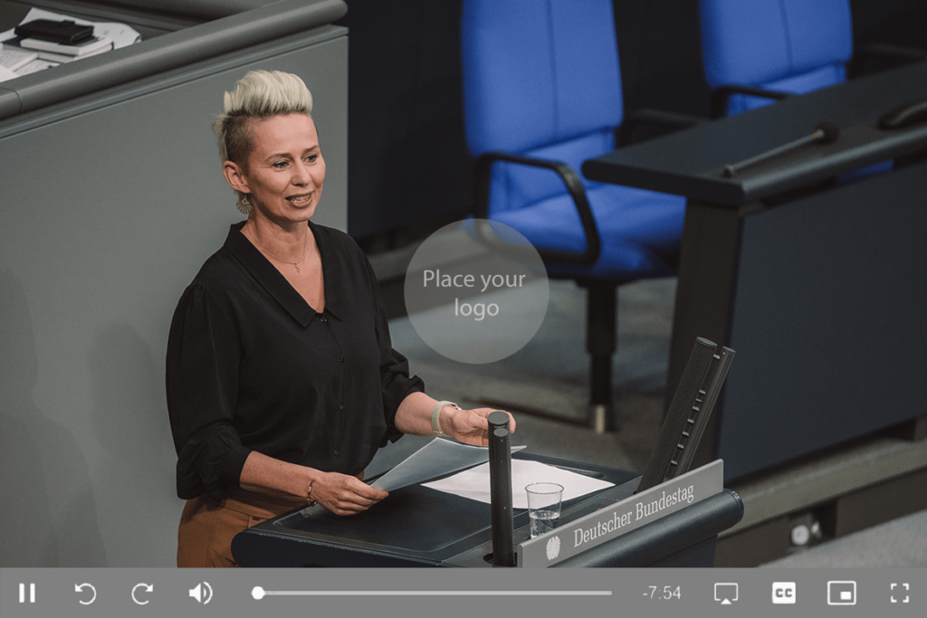 Privacy Player Pro playing a speech in parliament, video player for government