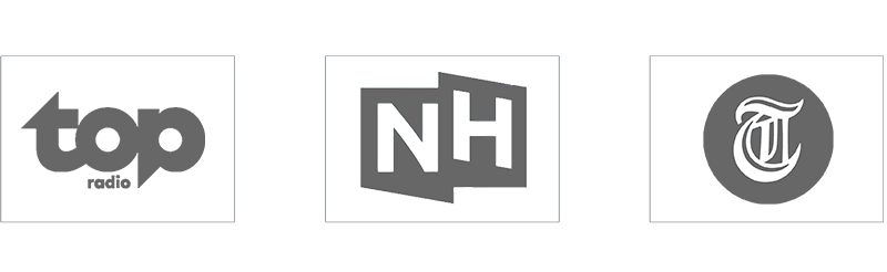 Customer logos including Top Radio, NH Media and De Telegraaf