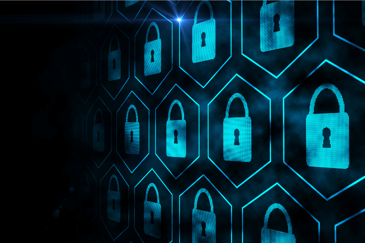 Digitale hangsloten als symbool voor DRM-contentbeveiliging