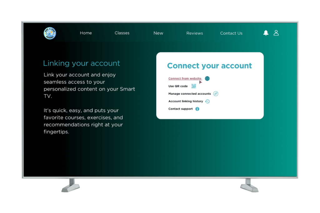 Scherm van een OTT-tv-app om uw account te koppelen met een eenvoudige inlogcode