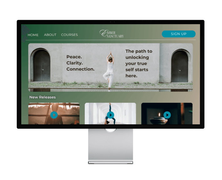 Aanpasbaar websiteontwerp voor een OTT-platform op een desktopmonitor
