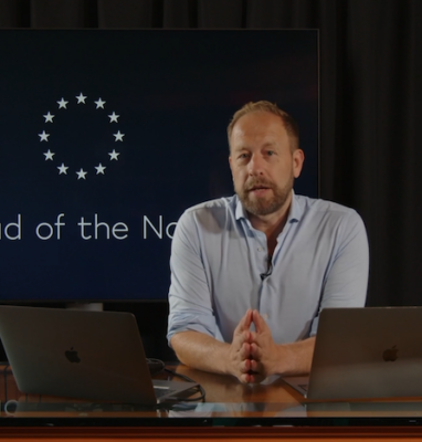 Stef van der Ziel presenting on digital sovereignty for Cloud of the North